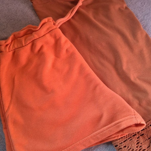 Zara girls' set used, brown and orange blouse with shorts