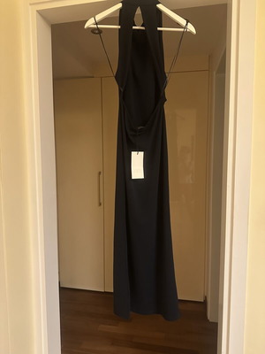 Zara Elegant Halter Maxi Dress, navy blue, size S