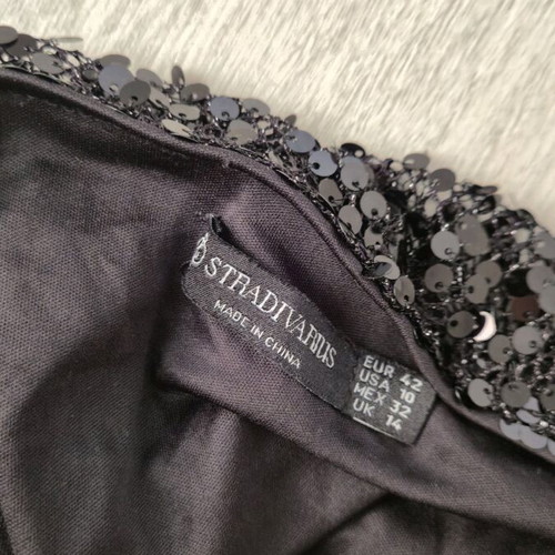 Stradivarius pants black transparent with sequins like new