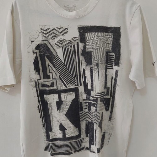 Nike t-shirt used, size M, white and grey