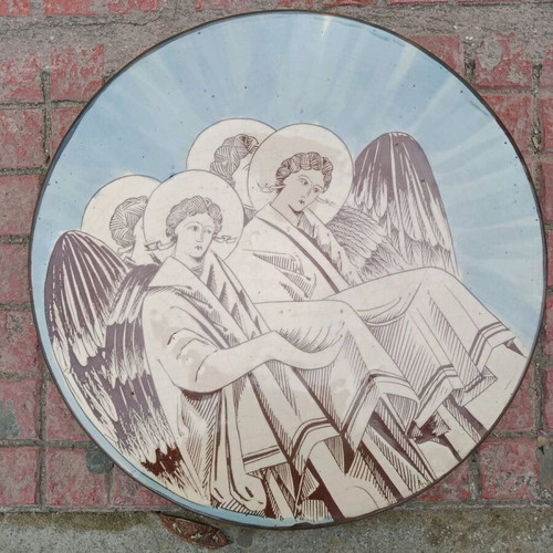 Large handmade plate like new from Yria workshop in Paros