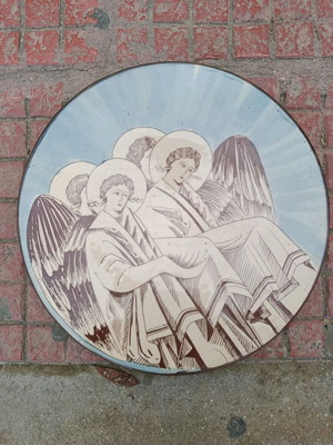 Large handmade plate like new from Yria workshop in Paros