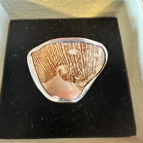 Silver ring 950 with shell like new
