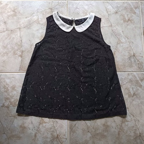Tally Weijl sleeveless blouse used, lace, black and white, size S