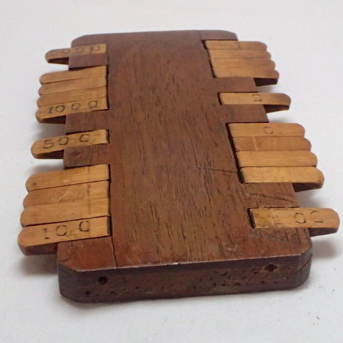 Vintage wooden Bezique used, game score counter