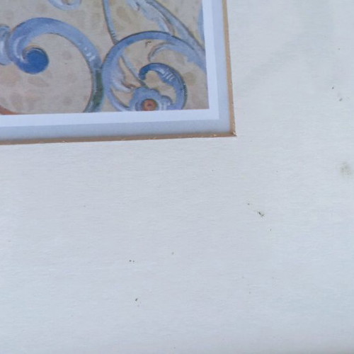 Vintage framed photo of ceiling painting from Rallis mansion, Ermoupoli Syros