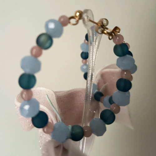 Funky earrings with velvet bows new, steel clasps and crystals