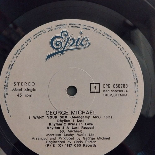 George Michael I Want Your Sex 12" vinyl maxi single used