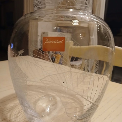Rare Baccarat crystal vase signed by Christian Tortu like new