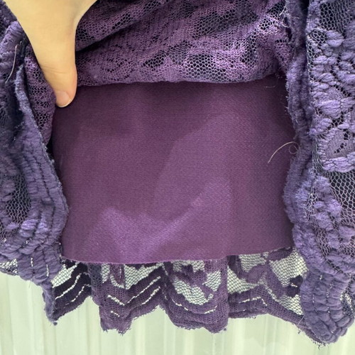 Purple lace dress with transparent sleeves size S like new