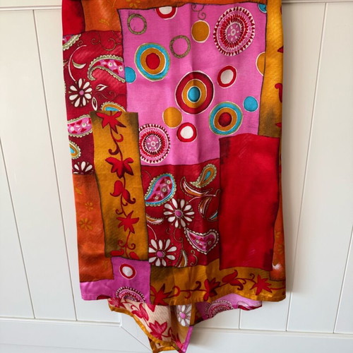 Asymmetric Wrap Skirt like new, colorful patchwork, size S