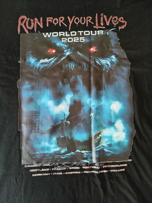Iron Maiden Run For Your Lives 2025 μπλούζα καινούργια, μαύρο, μέγεθος L