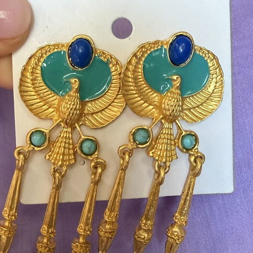 Earrings new, multicolor and goldtone