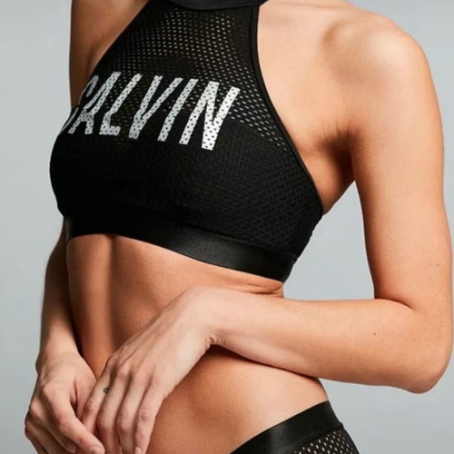 Calvin Klein swimwear top, size small, black