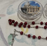 Rosario from Rome bracelet new, rosewood, 45 cm