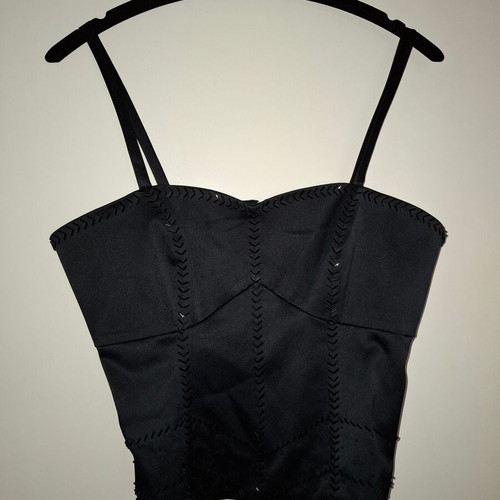 Spirit black top Large with straps and decorative sequins like new