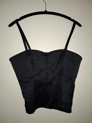 Spirit black top Large with straps and decorative sequins like new