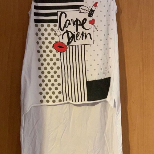 Blouse used, size S, white with print