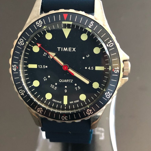 Timex Navi Depth men's watch new with blue silicone strap