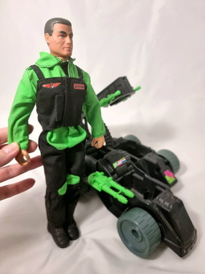 GIJoe Action Man doll and vehicle vintage Hasbro 1991 used