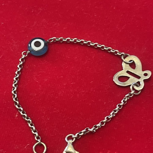 925 silver bracelet with evil eye, 18 cm