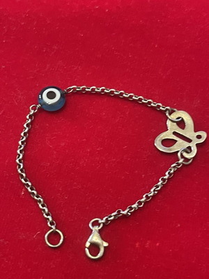 925 silver bracelet with evil eye, 18 cm