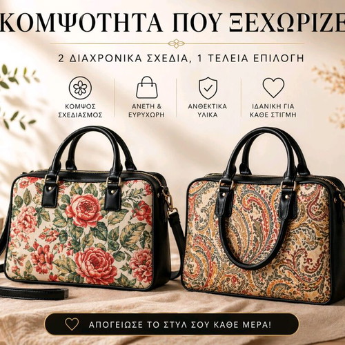 Handmade shoulder bags new with leather details, set of two