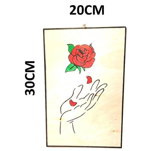 Wooden frame handmade with hand and rose new