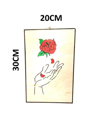 Wooden frame handmade with hand and rose new