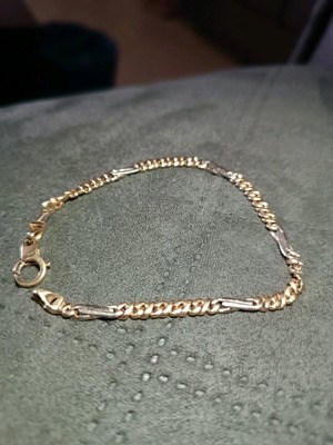 Gold chain 14k like new, solid white and yellow gold 21 cm