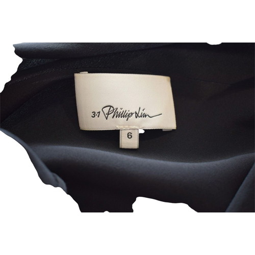 3.1 Phillip Lim Black Asymmetric Draped Sleeveless Blouse US 6 Medium