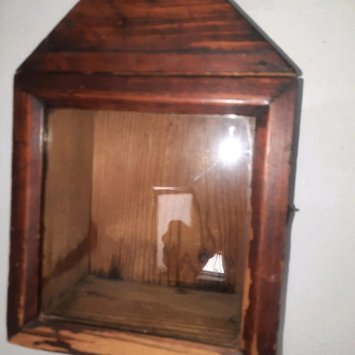 Wooden icon stand used with door, old style
