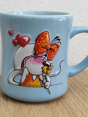 Diddlina Diddl Mug vintage used with 3D design