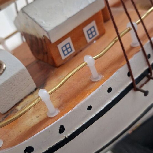 Handmade wooden ship like new, size 47x40