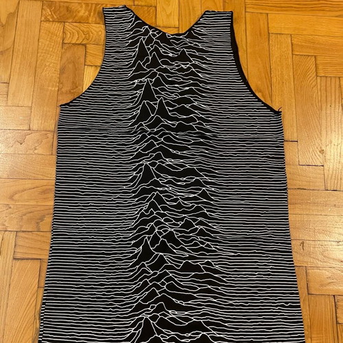 Men's black sleeveless shirt with pattern used, onesize, cotton