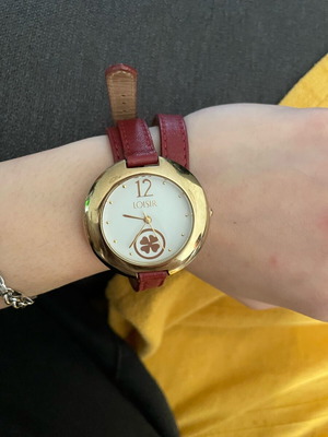 Loisir wristwatch used with red strap women's