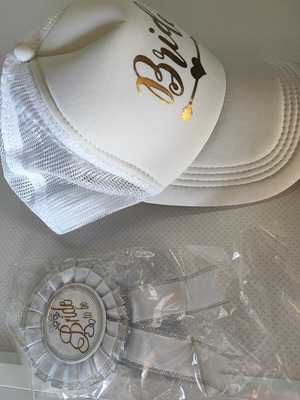 Bride cap with badge like new