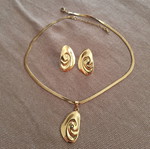 Swirl jewelry set, stainless steel, gold tone