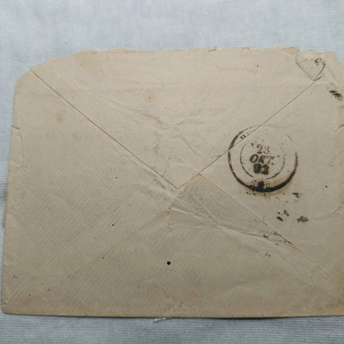 Letter 1882 Large Hermes Head 20 Lepta used from Lamia to Piraeus