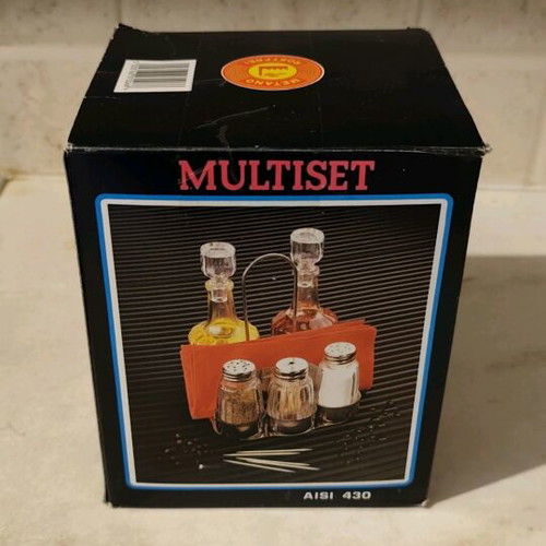 Oil and vinegar set with salt and pepper new