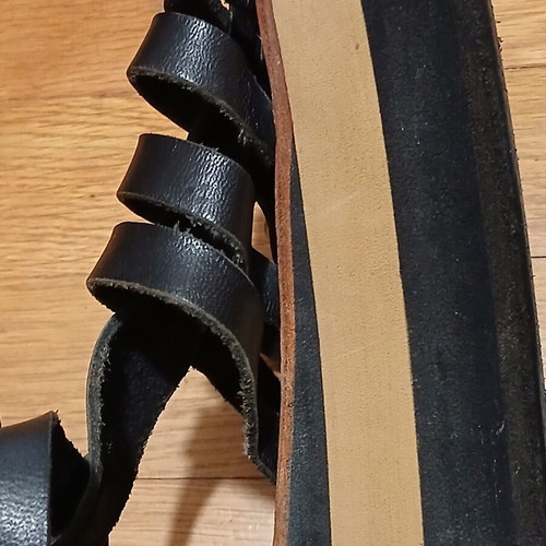 NISY Black Leather Gladiator Sandals Size 37 Used
