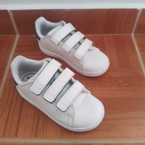 Adidas Stan Smith CF I Kids Sneakers Size 27 Like New White Green