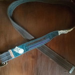 Patchwork fabric belt like new, multicolor, 110cm