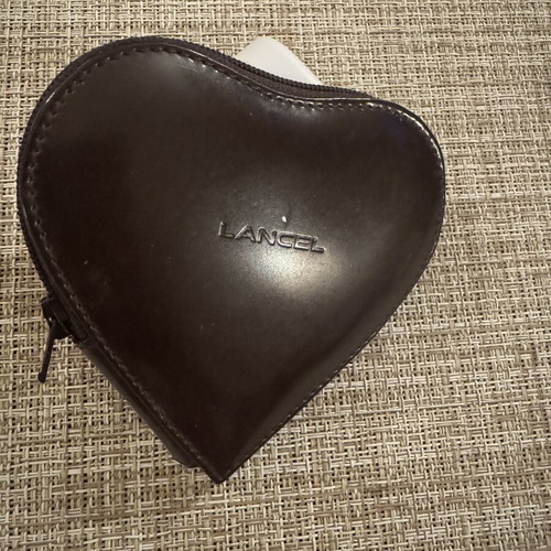 LANCEL Vintage 90s Leather Heart Coin Purse