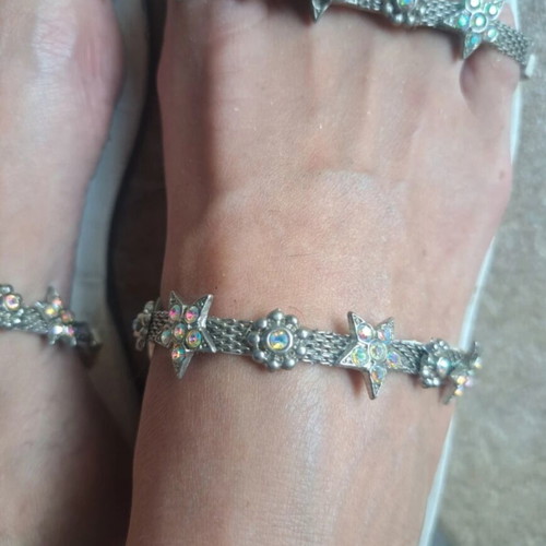 Exe white sandals with rhinestones used, size 38
