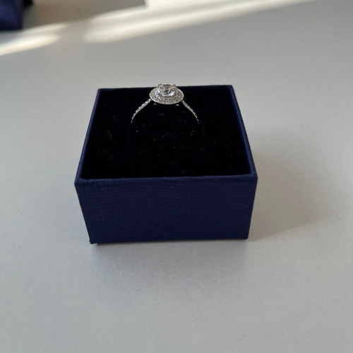 Swarovski ring size 55, round cut, silver tone finish