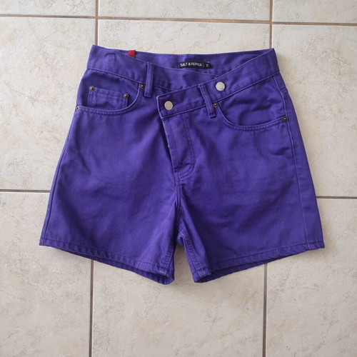 Salt & Pepper denim shorts, purple, size S