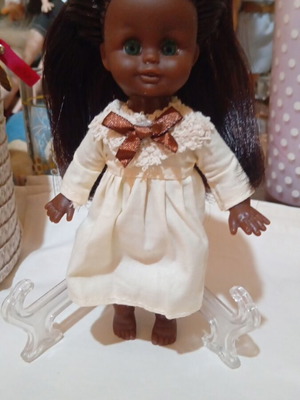 Doll A. Romaïopoulou used, ebony hair, 18x10 cm