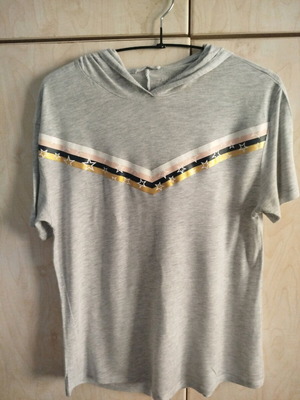 ZARA sport t-shirt like new, grey, size S-M with hood