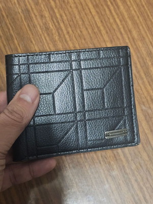 Wallet new, black faux leather with card slots and coin pocket